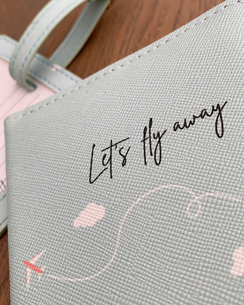 Let's fly away Passport cover & luggage label - giftbox