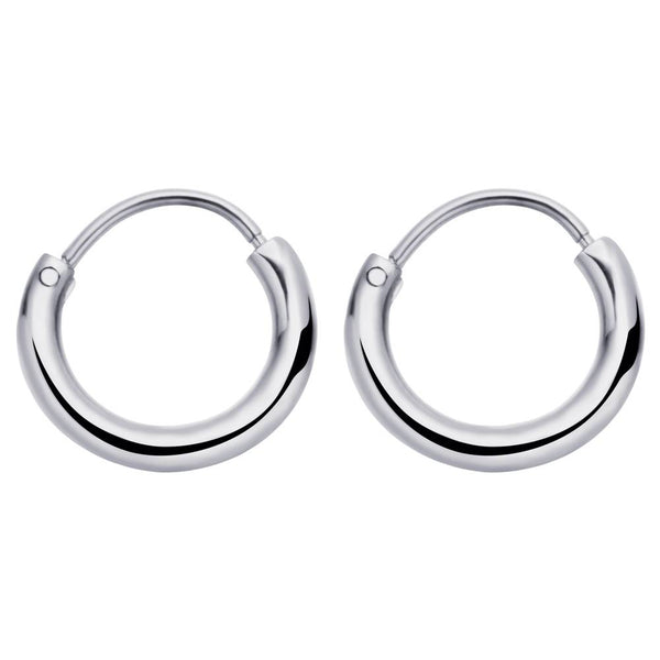Round Hoops Earrings Silver