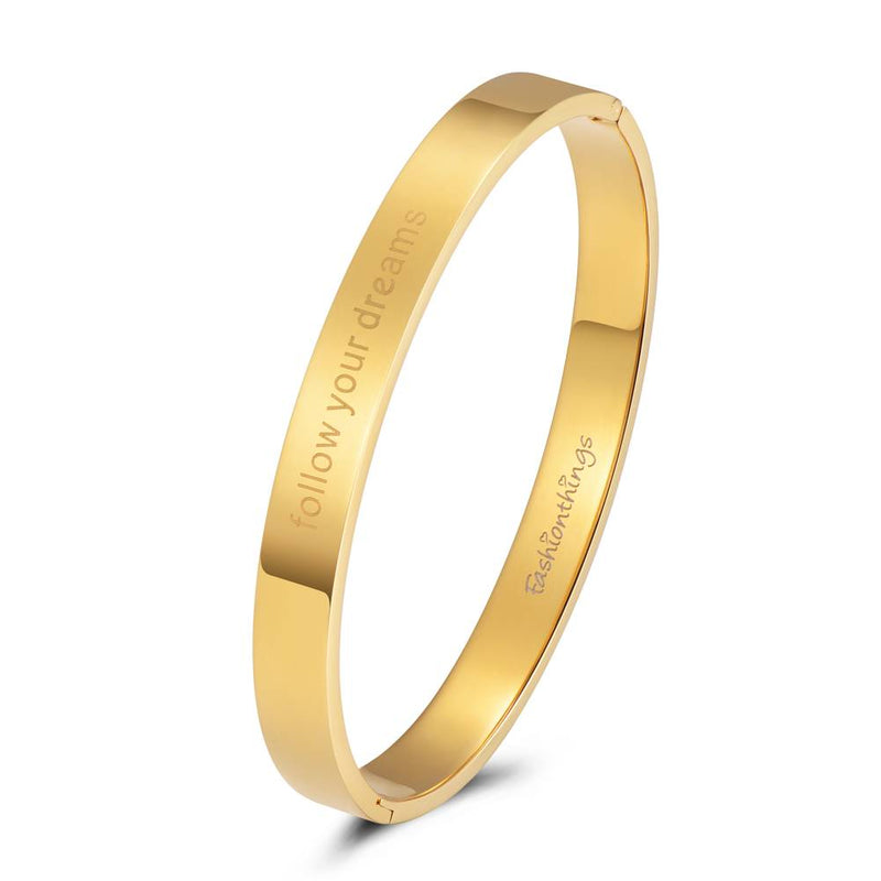 Bangle Follow Your Dreams Gold 8mm