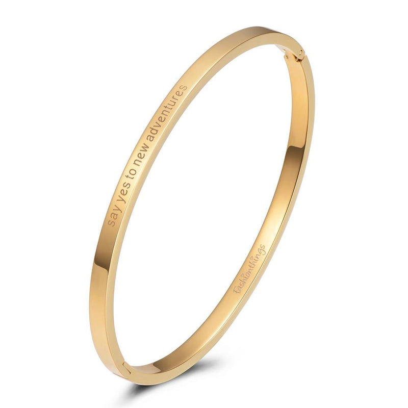 Bangle Say Yes To New Adventures Gold 4mm